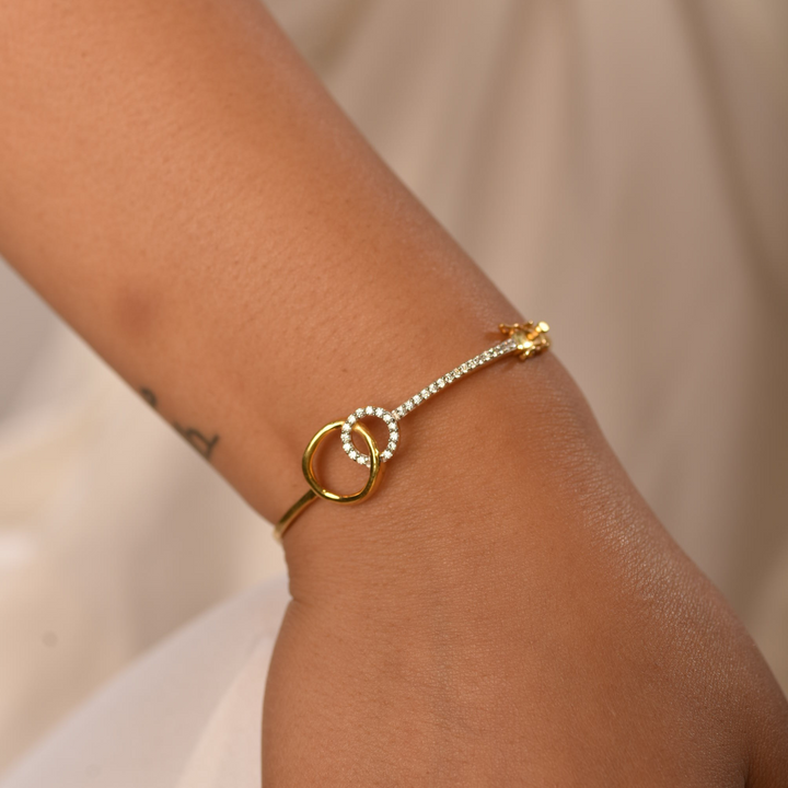 Sparkling Infinity Bangle Bracelet For Her, Hallmarked 925 Sterling Silver