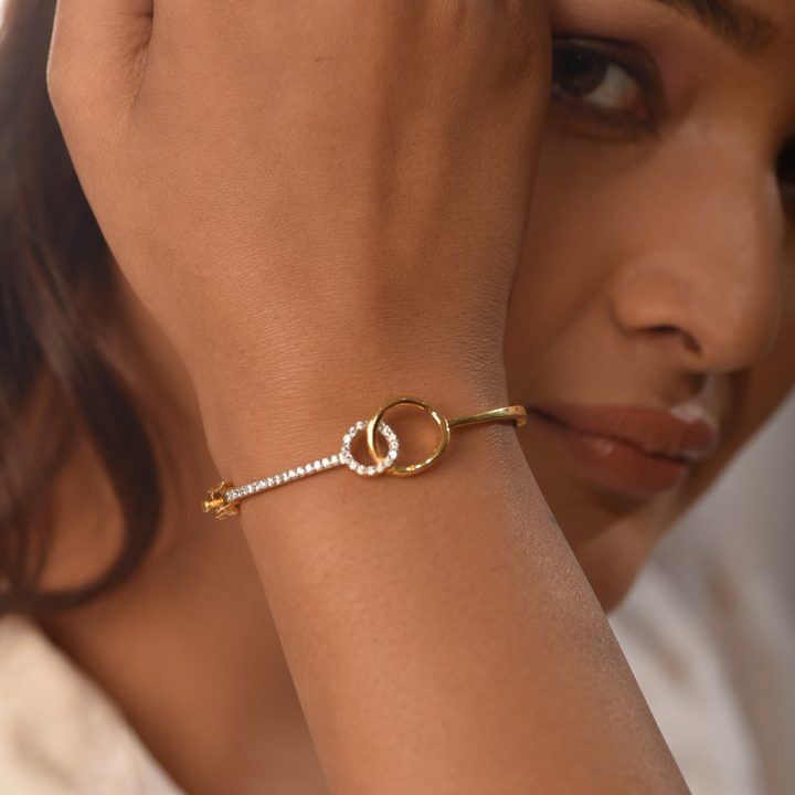 Sparkling Infinity Bangle Bracelet For Her, Hallmarked 925 Sterling Silver