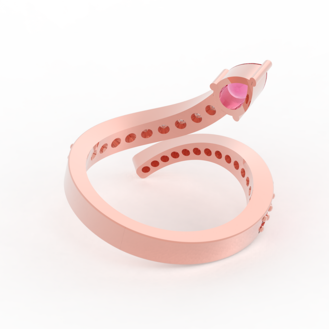 Teardrop Cut Stone Open Adjustable Ring – Hallmarked 925 Sterling Silver Rose Gold Plated | Elegant & Versatile Jewelry