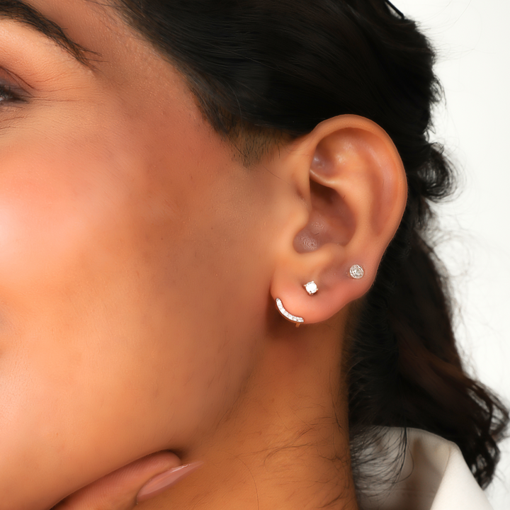Trendy Party Wear Cuff Earrings For Womens, Hallmarked 925 Sterling Silver