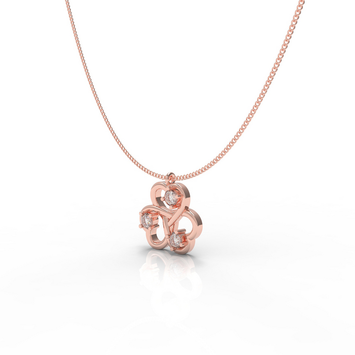 Trio Heart Pendant With Chain, Hallmarked 925 Sterling Silver