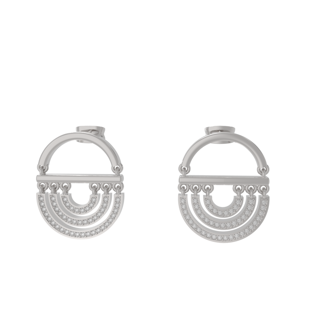 Water Twin Drop Dangle Earrings, Hallmarked 925 Sterling Silver