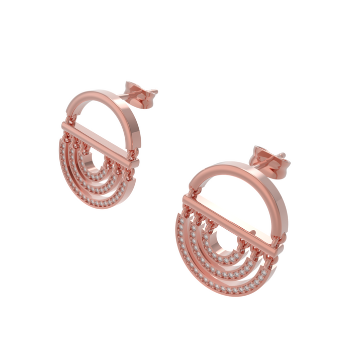 Water Twin Drop Dangle Earrings, Hallmarked 925 Sterling Silver