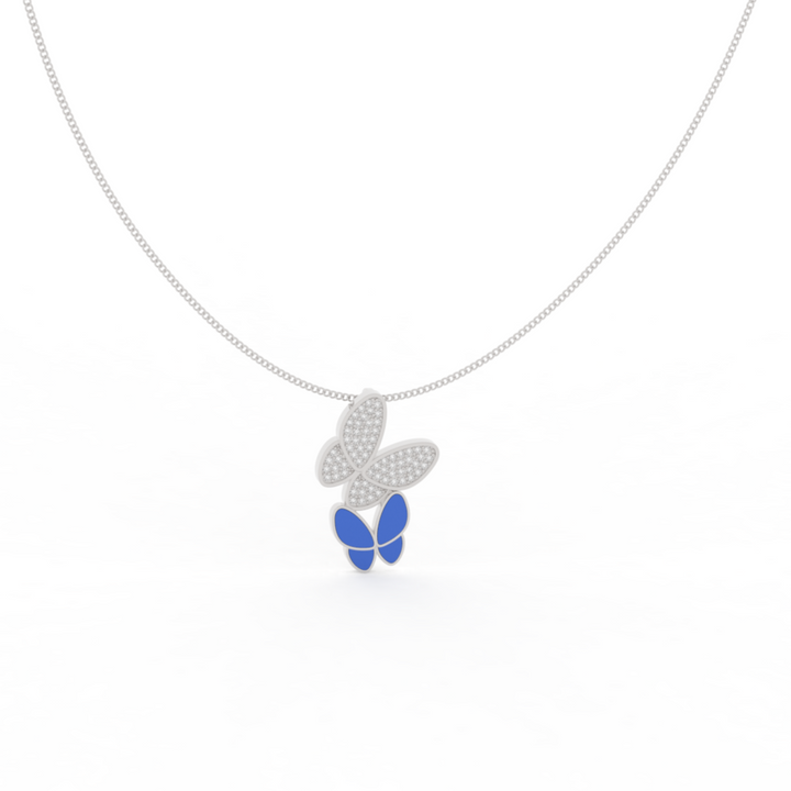 Winged Fly Charm With Chain, Hallmarked 925 Sterling Silver
