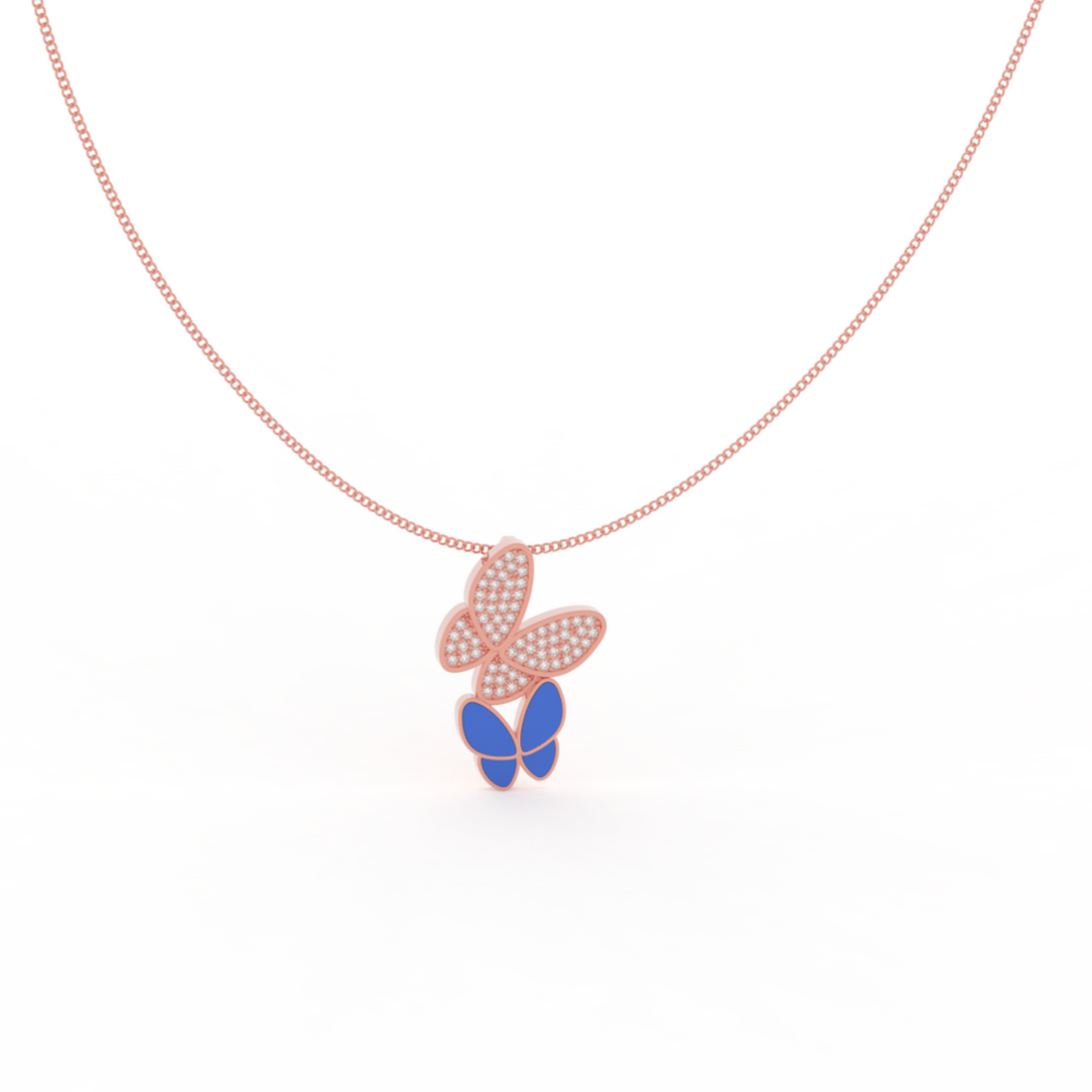 Winged Fly Charm With Chain, Hallmarked 925 Sterling Silver