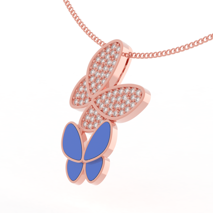 Winged Fly Charm With Chain, Hallmarked 925 Sterling Silver