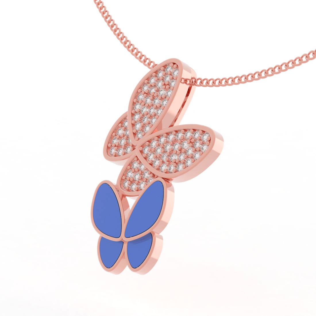 Winged Fly Charm With Chain, Hallmarked 925 Sterling Silver