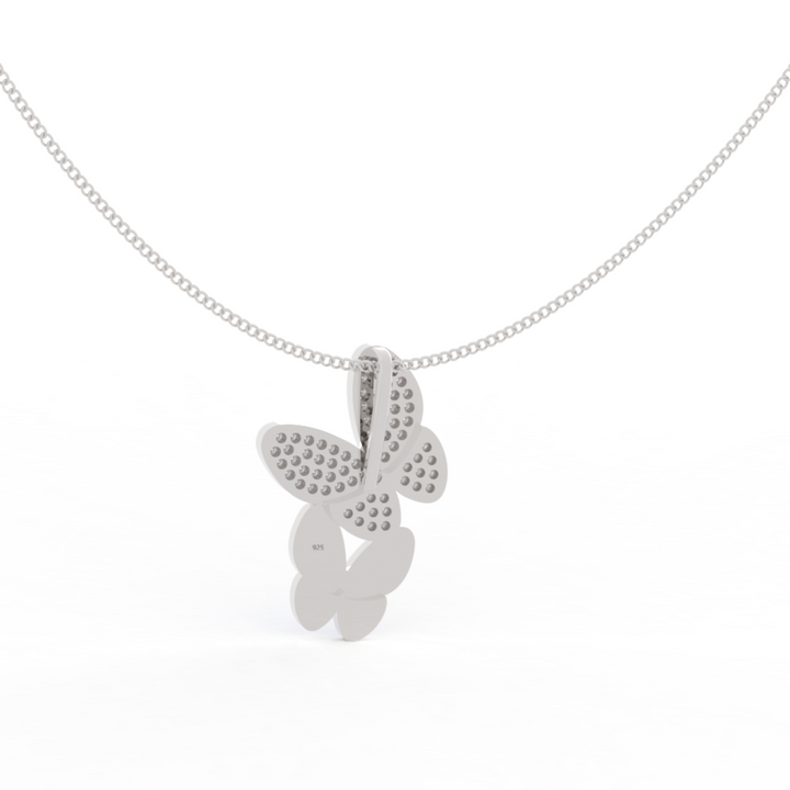 Winged Fly Charm With Chain, Hallmarked 925 Sterling Silver