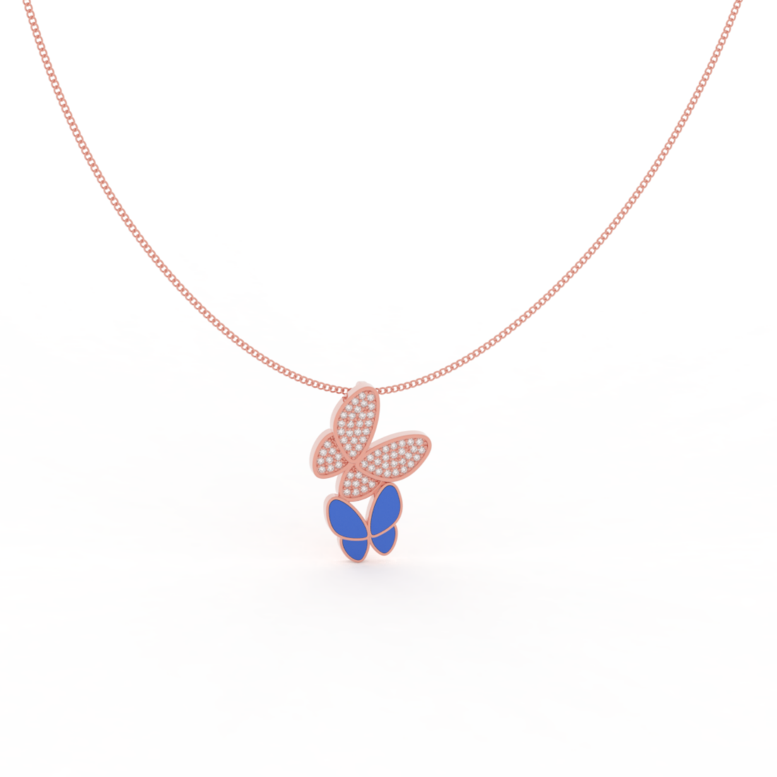 Winged Fly Charm With Chain, Hallmarked 925 Sterling Silver