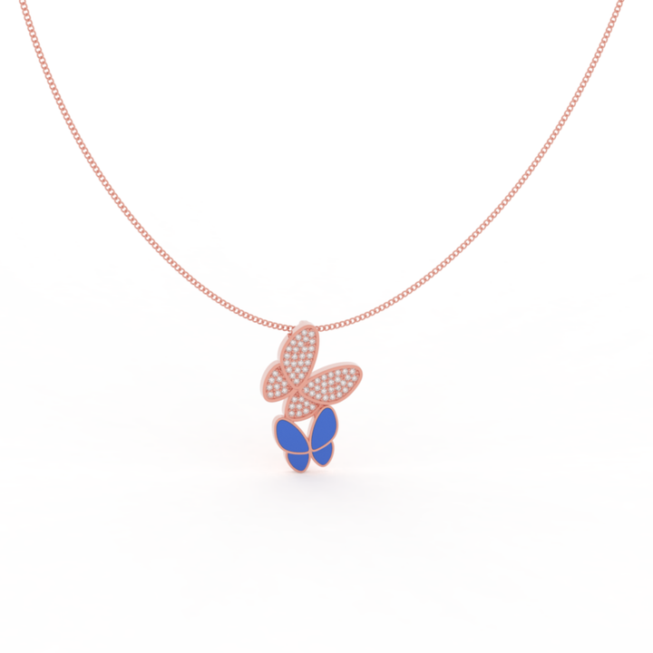 Winged Fly Charm With Chain, Hallmarked 925 Sterling Silver