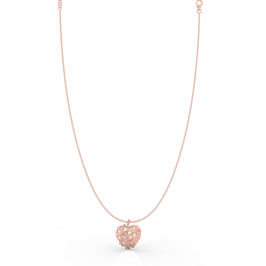 Wired Heart Shaped Pendant- Hallmarked 925 Sterling Silver