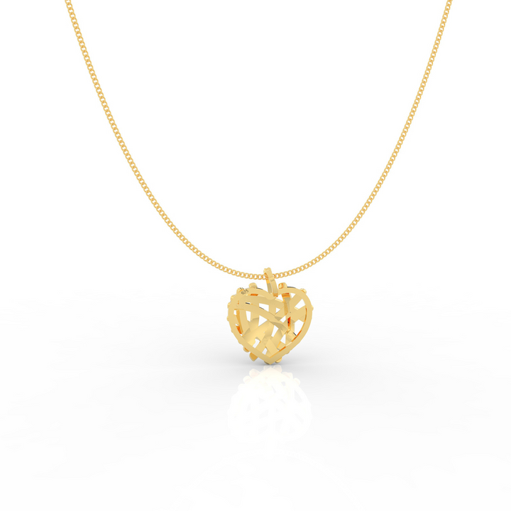 Wired Heart Shaped Pendant- Hallmarked 925 Sterling Silver
