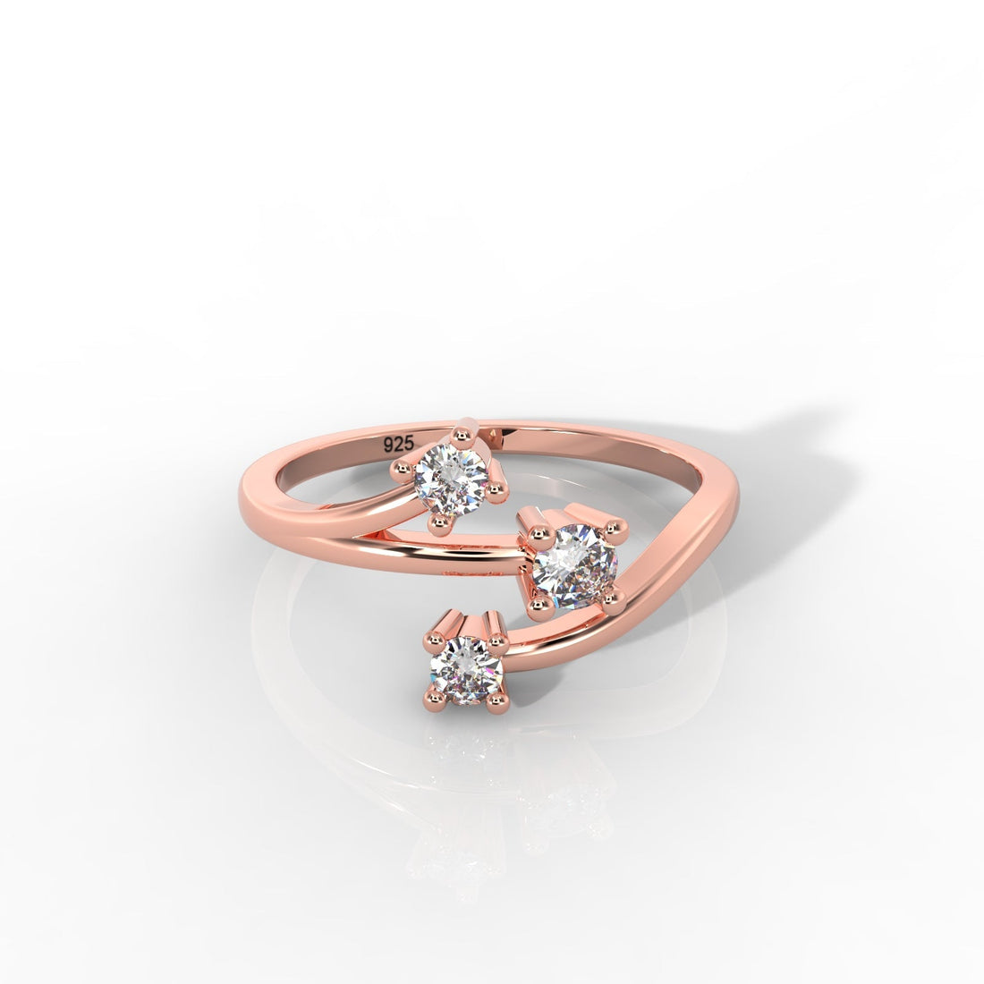 Nature Inspired Leaf Shaped Ring – Hallmarked 925 Sterling Silver Rose Gold Plated | Elegant & Earthy Jewelry