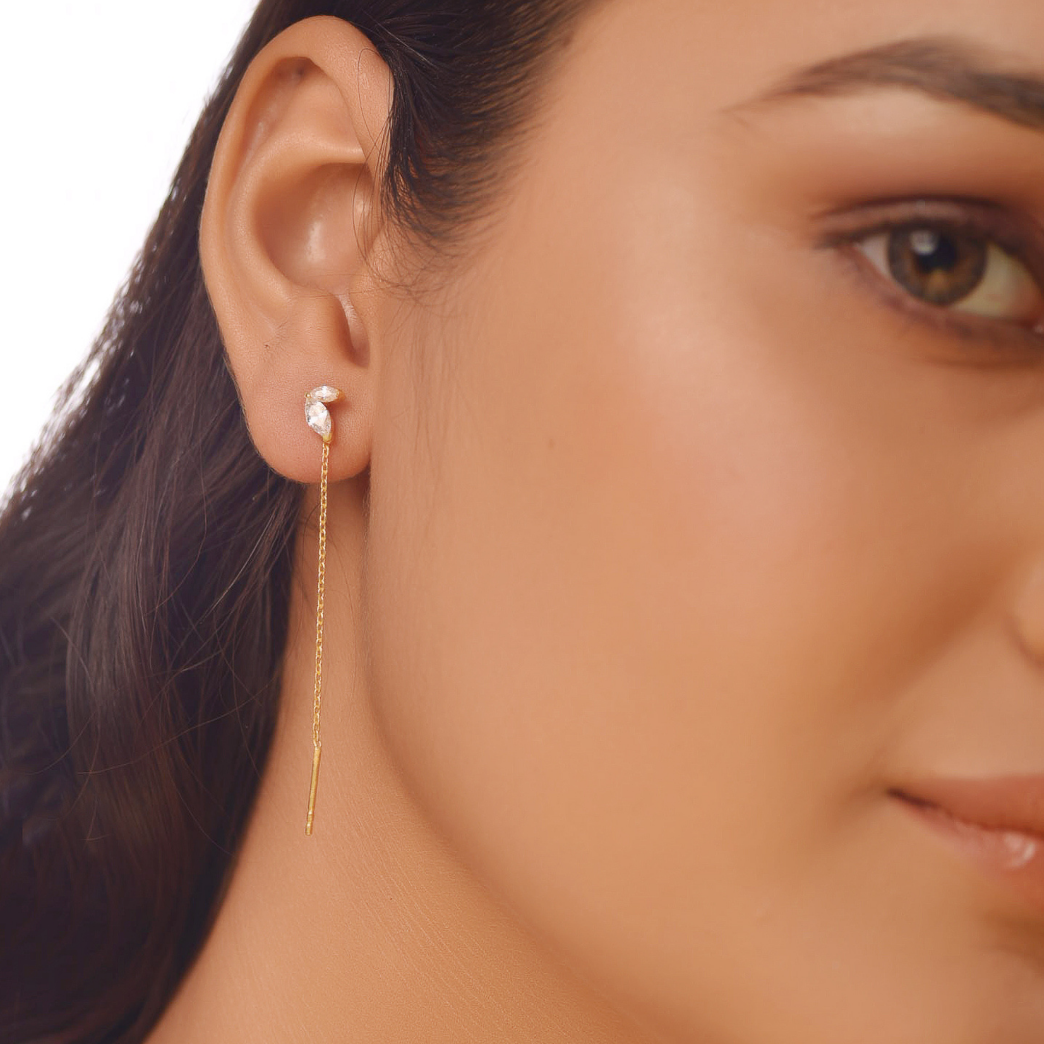 Chain Earrings For Her, Hallmarked 925 Sterling Silver