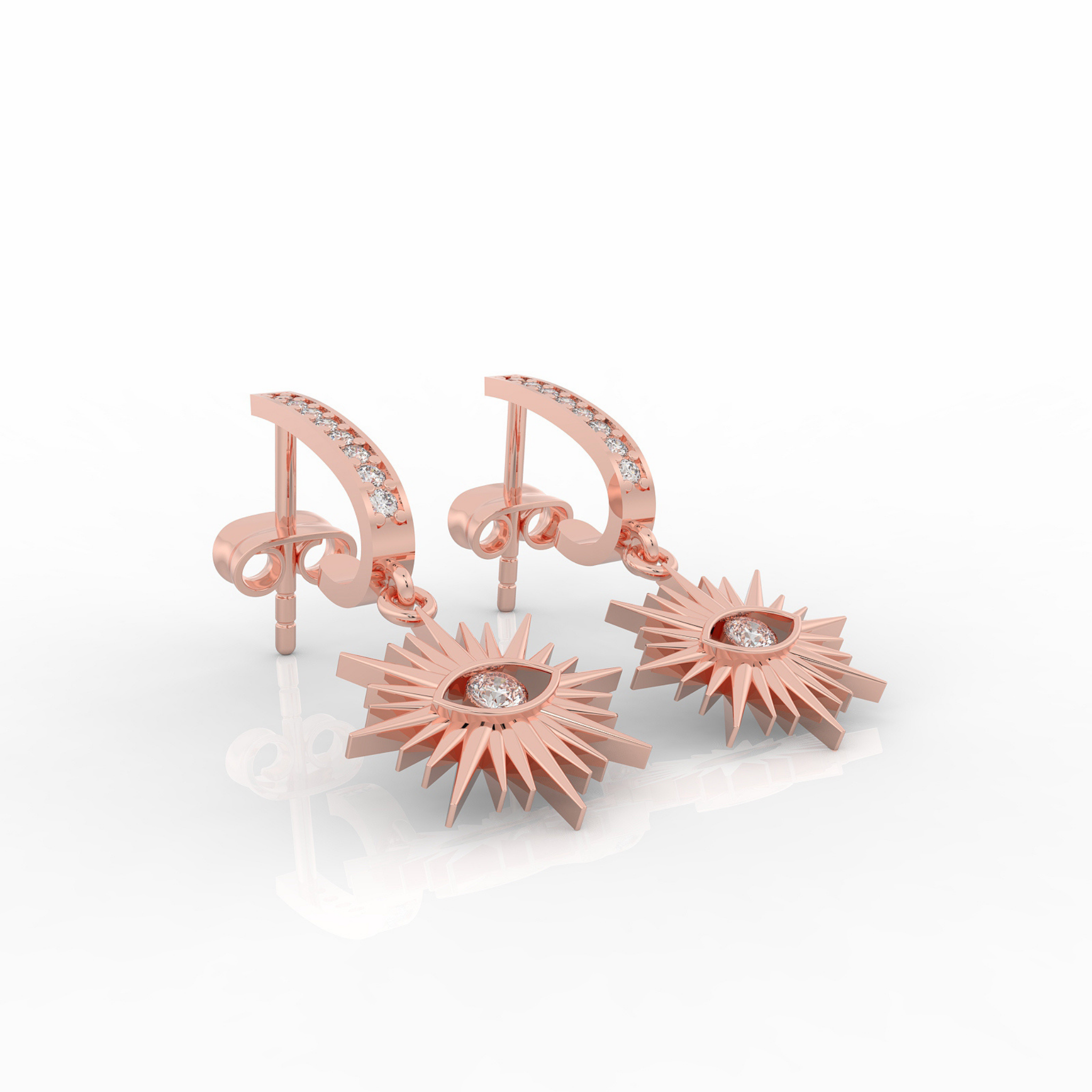 Charm Evil Eye Clip On Earrings For Diwali Gifting, Hallmarked 925 Sterling Silver