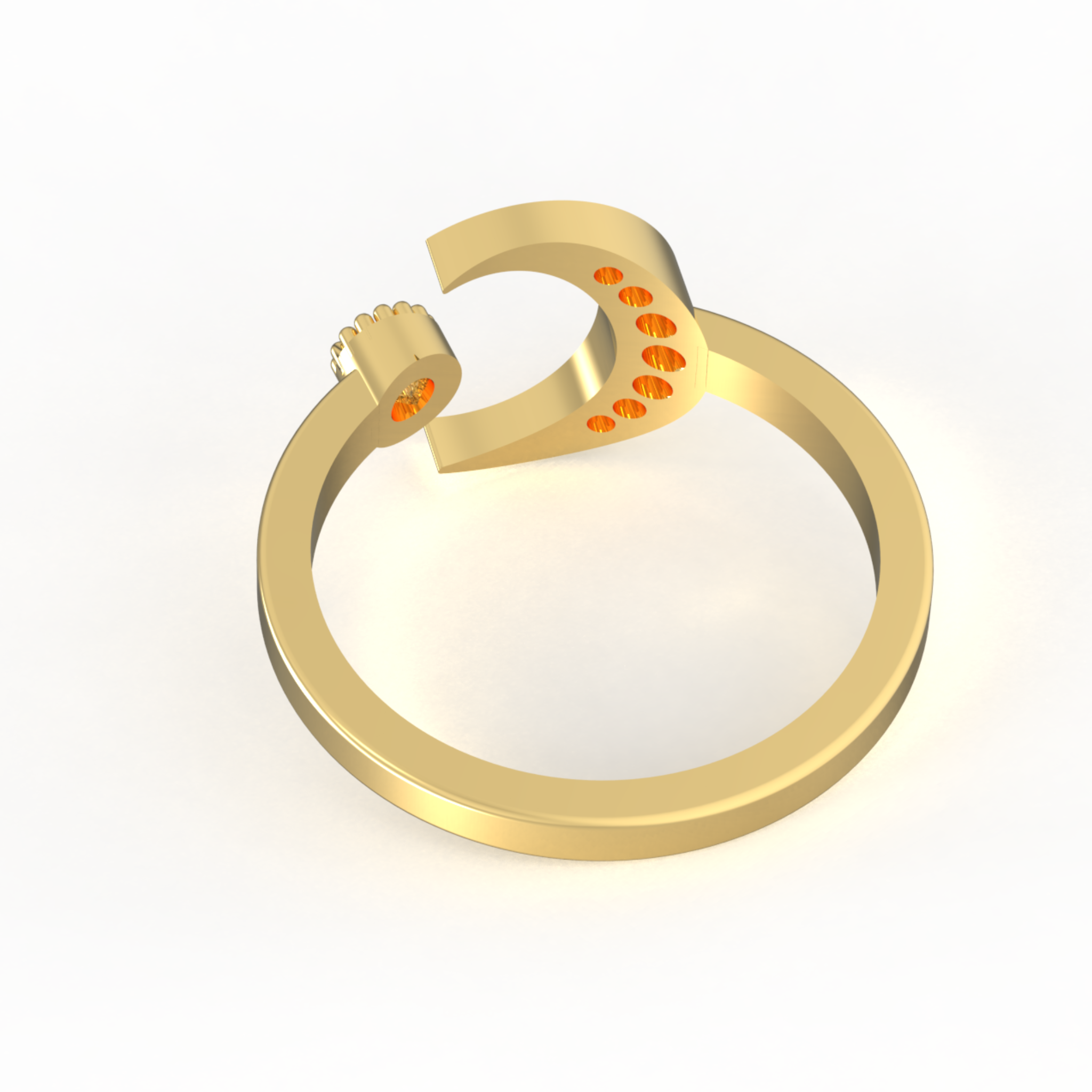 Moon And Sun Ring- Gold Plated Hallmarked 925 Sterling Silver