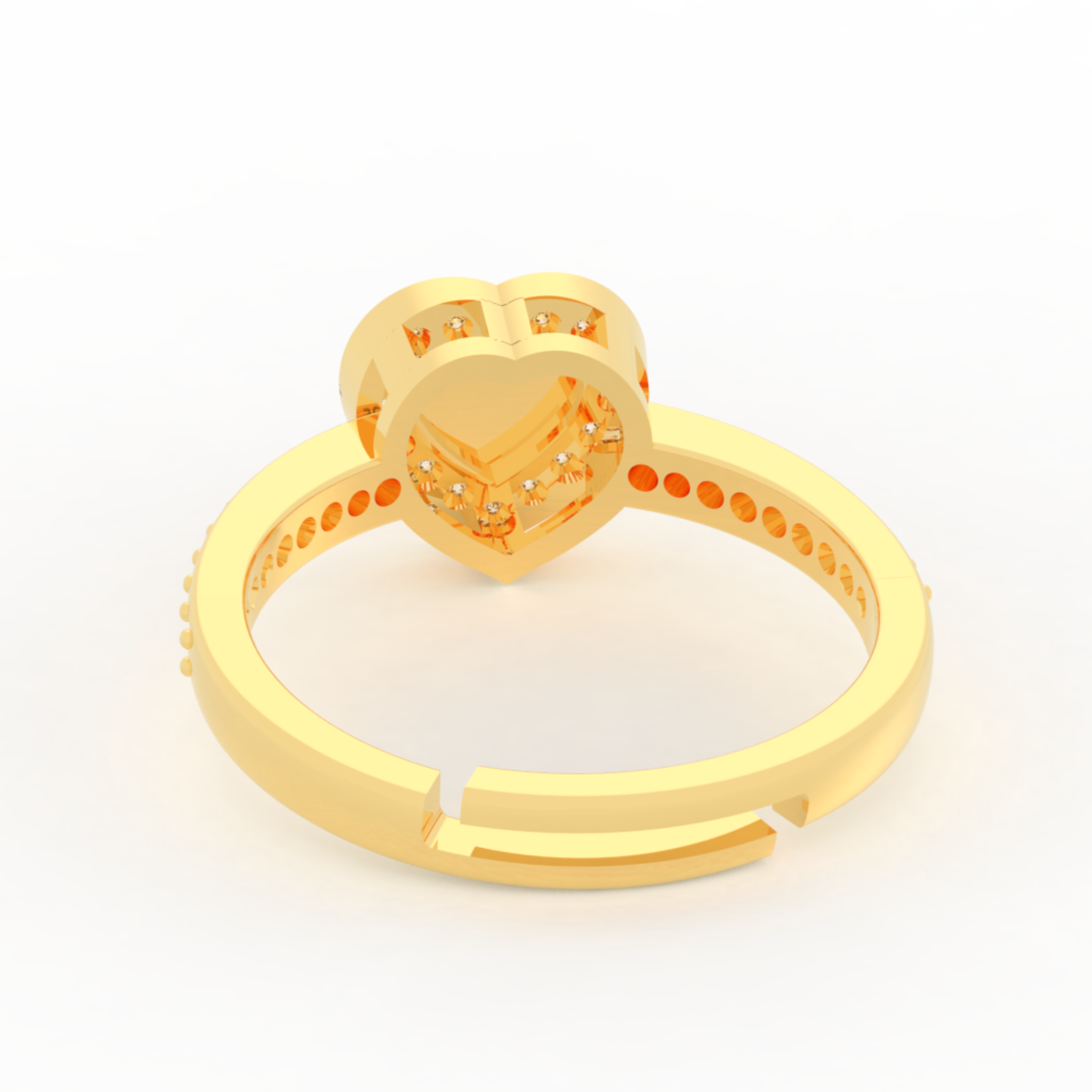 Dainty Heart Shaped Ring – Hallmarked 925 Sterling Silver Yellow Gold Plated | Elegant & Romantic Jewelry