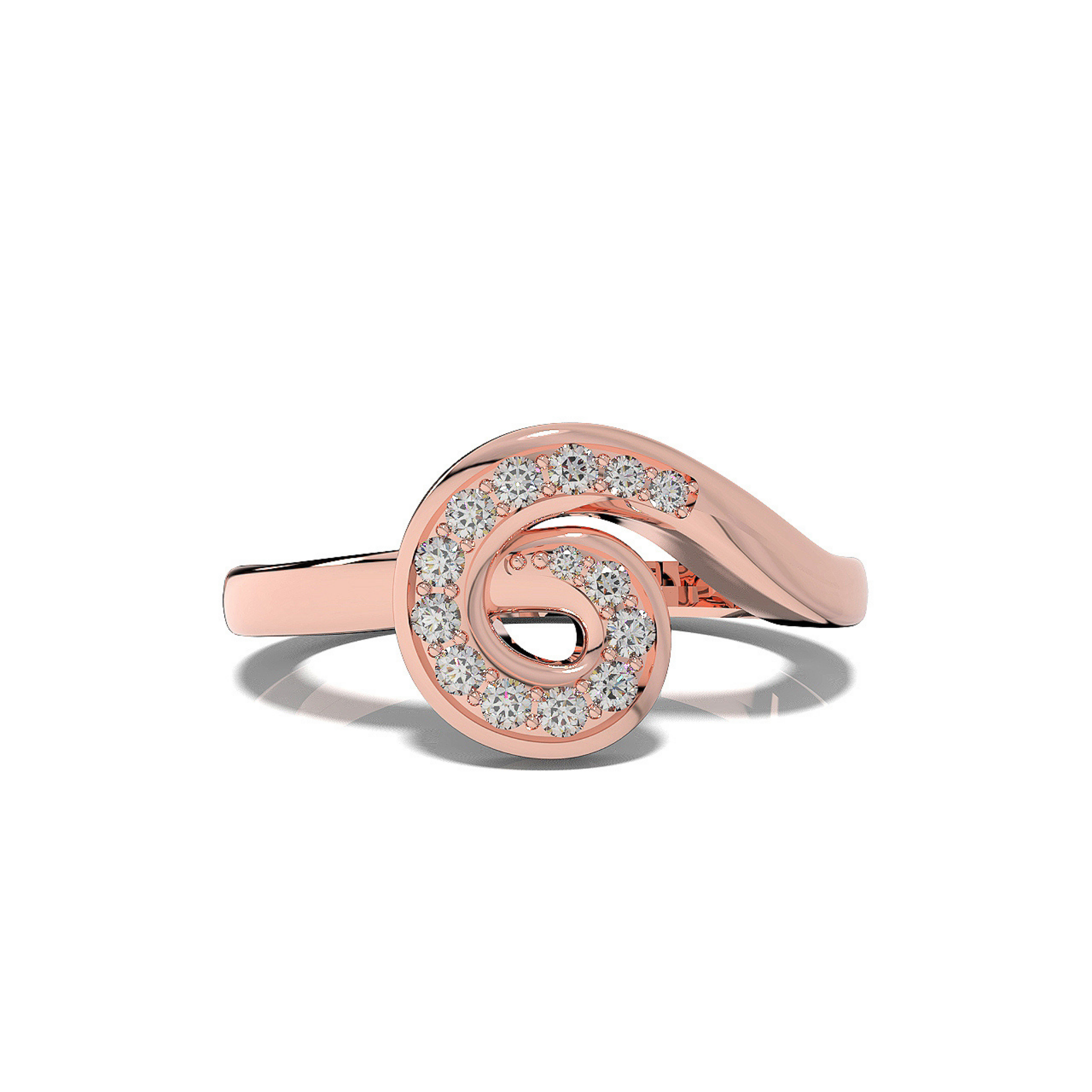 Dazzling Round Solitaire Engagement Ring, Hallmarked 925 Sterling Silver Rose Gold