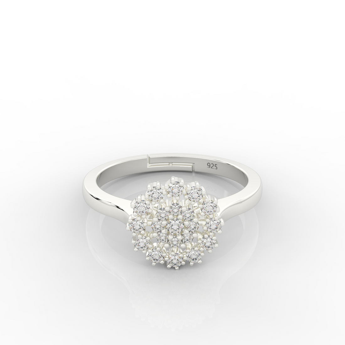 Delicate Flower Ring For Special Occasions- Hallmarked 925 Sterling Silver