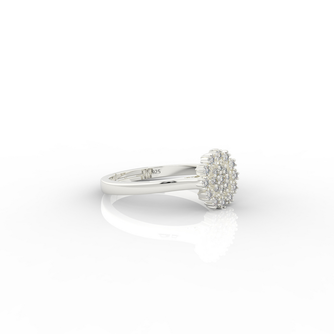 Delicate Flower Ring For Special Occasions- Hallmarked 925 Sterling Silver