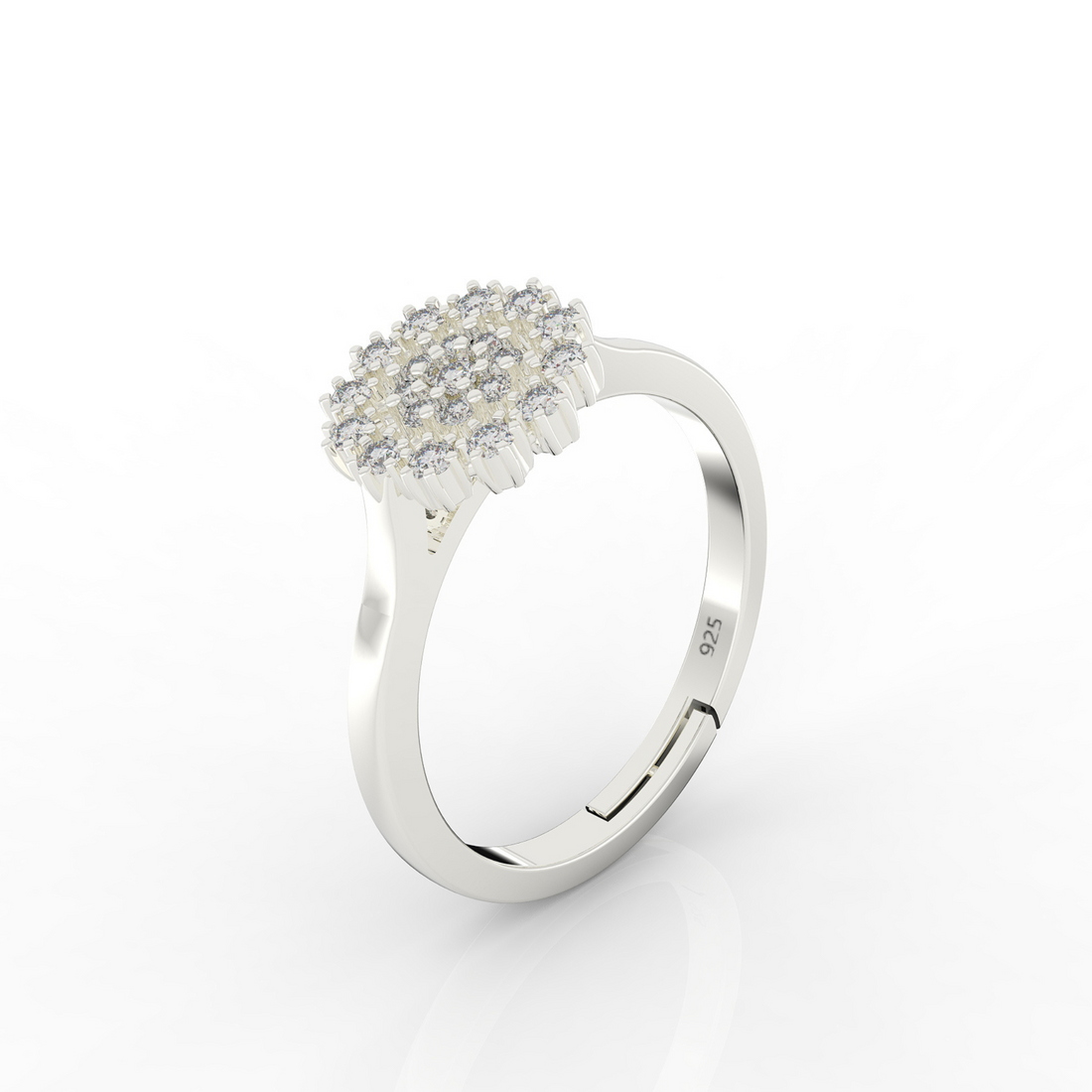 Delicate Flower Ring For Special Occasions- Hallmarked 925 Sterling Silver