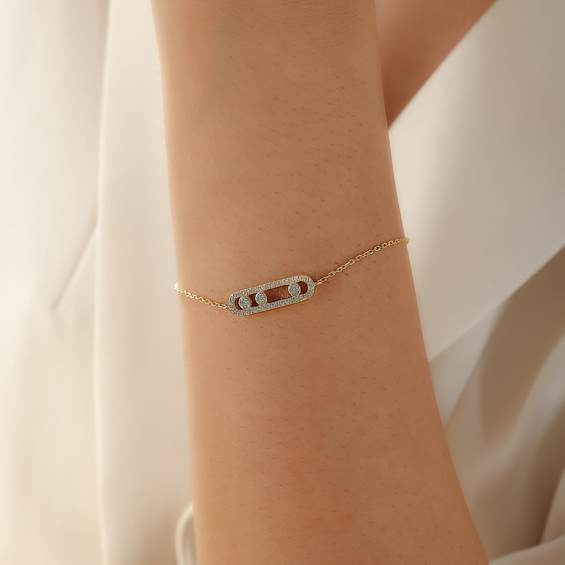 Diamond Fanced Chain Bracelet For Diwali Gifting, Hallmarked 925 Sterling Silver