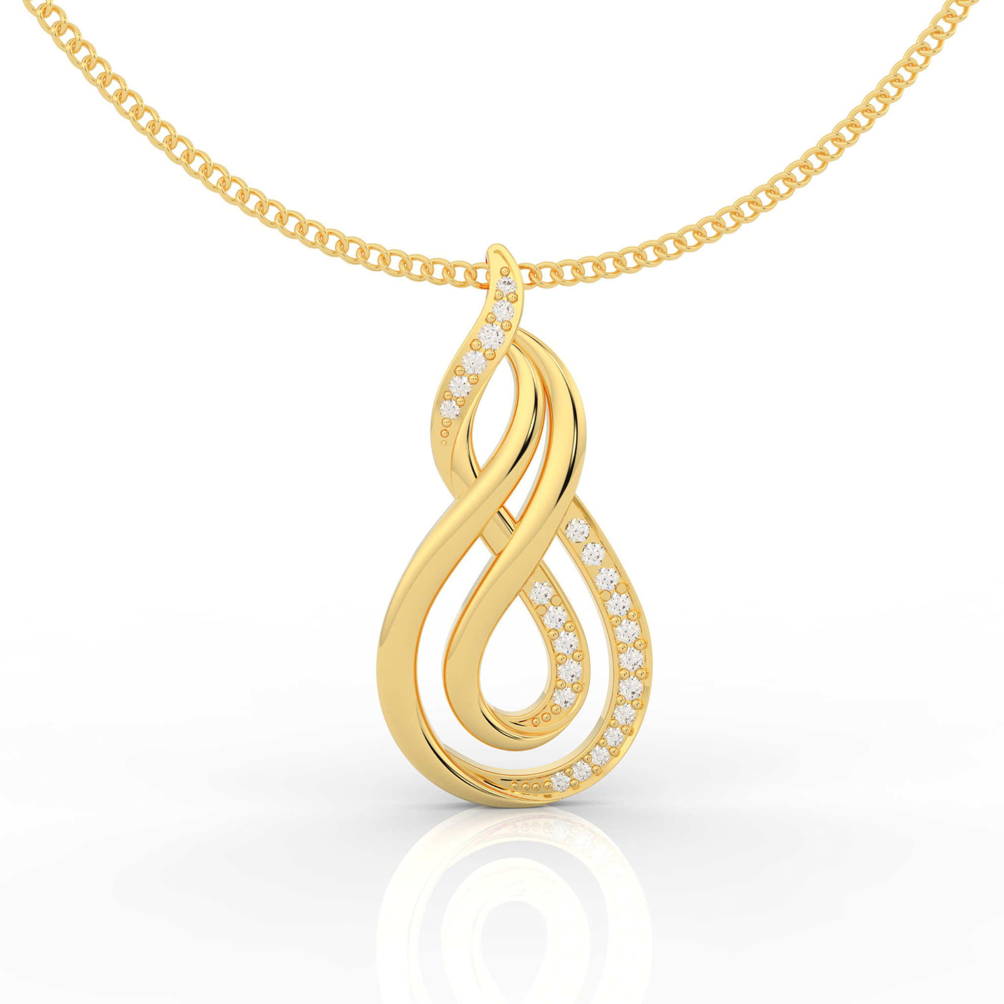 Dynamic Infinity Charm Pendant With Chain- Hallmarked 925 Sterling Silver