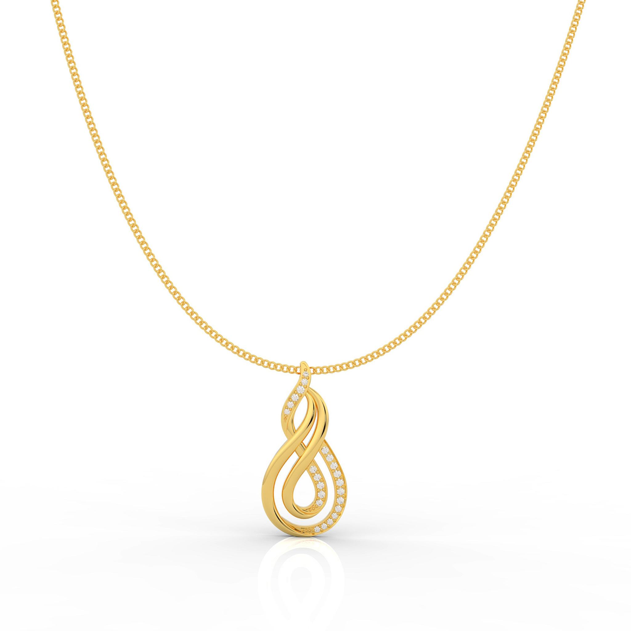 Dynamic Infinity Charm Pendant With Chain- Hallmarked 925 Sterling Silver
