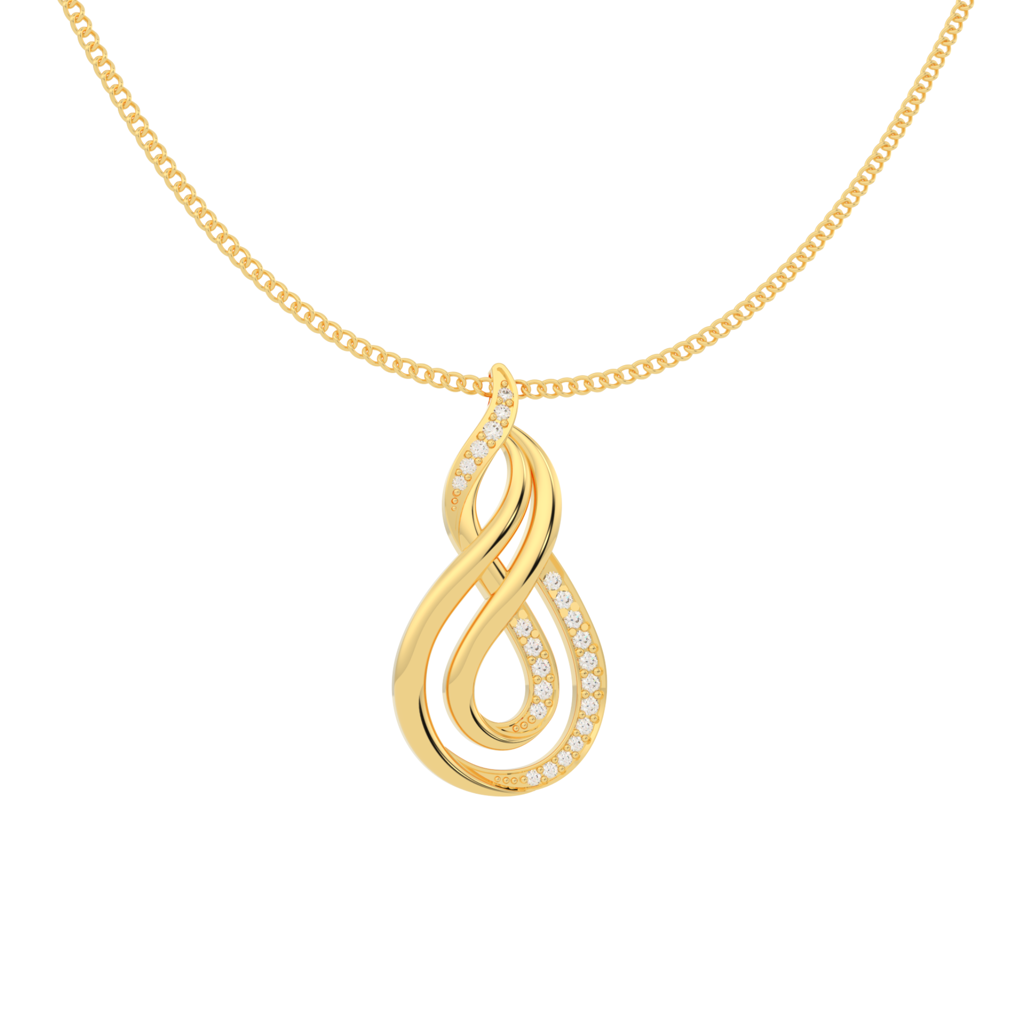 Dynamic Infinity Charm Pendant With Chain- Hallmarked 925 Sterling Silver