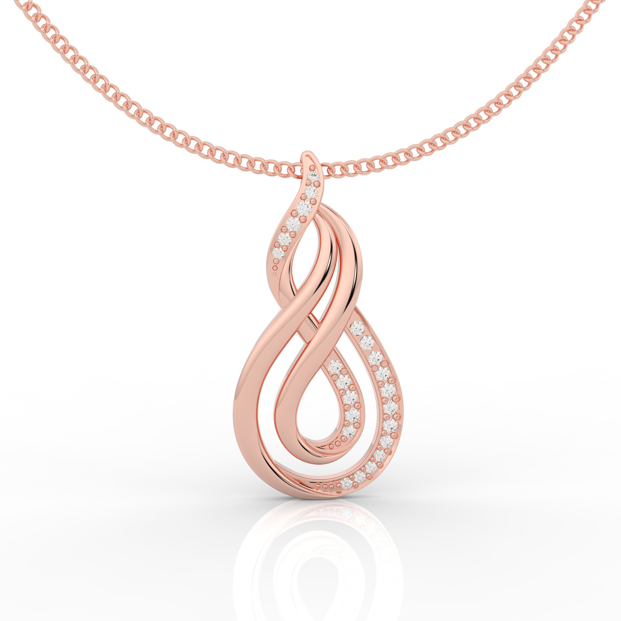 Dynamic Infinity Charm Pendant With Chain- Hallmarked 925 Sterling Silver