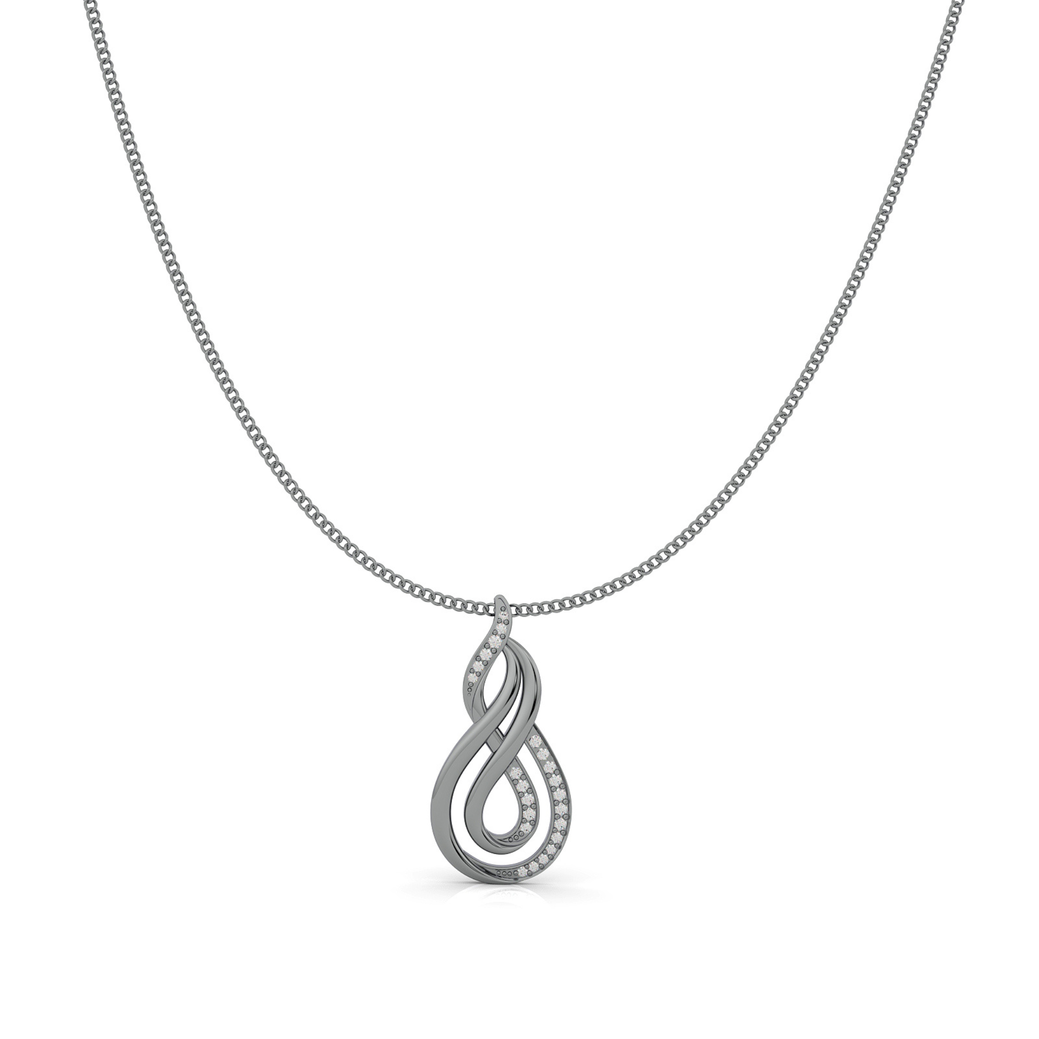Dynamic Infinity Charm Pendant With Chain- Hallmarked 925 Sterling Silver