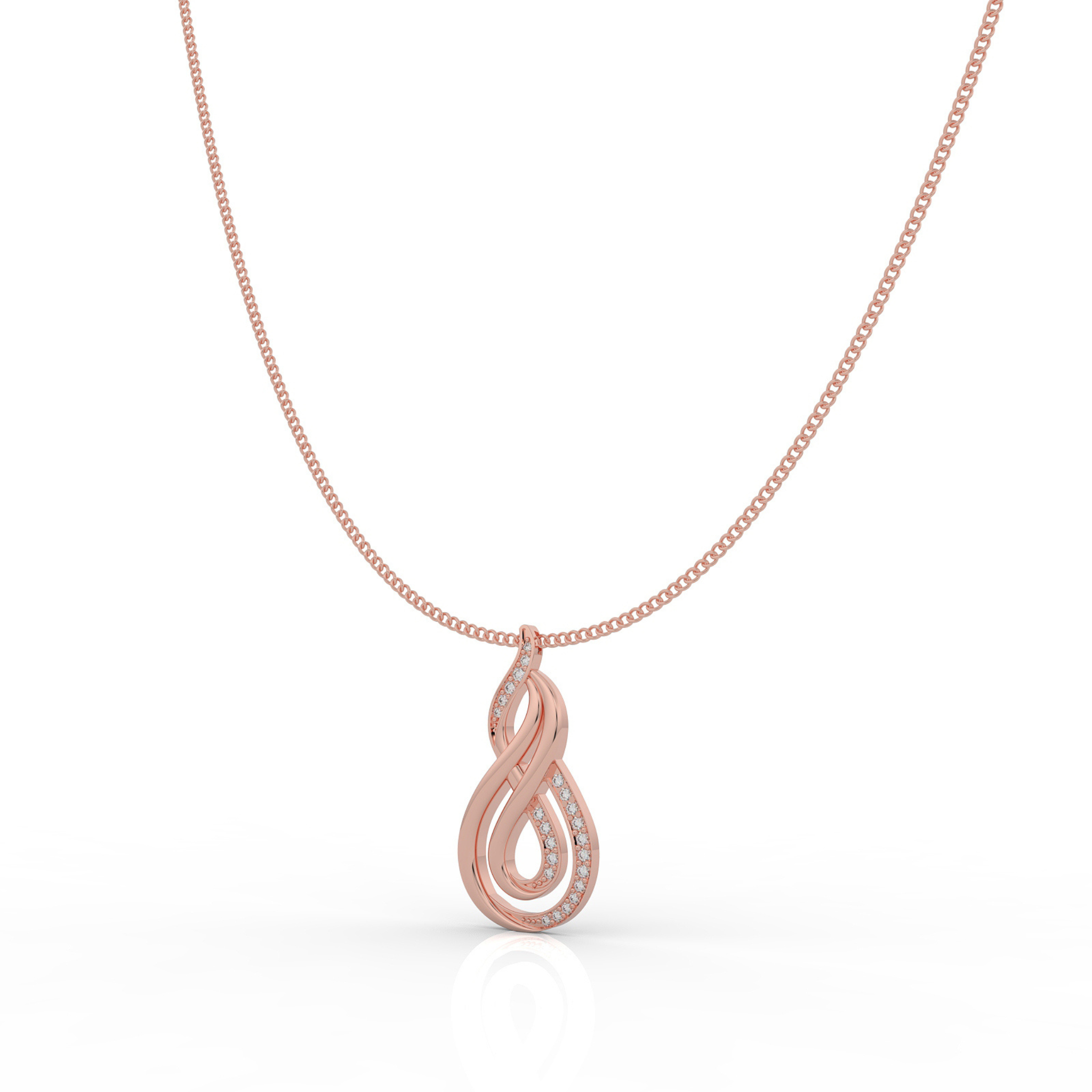 Dynamic Infinity Charm Pendant With Chain- Hallmarked 925 Sterling Silver