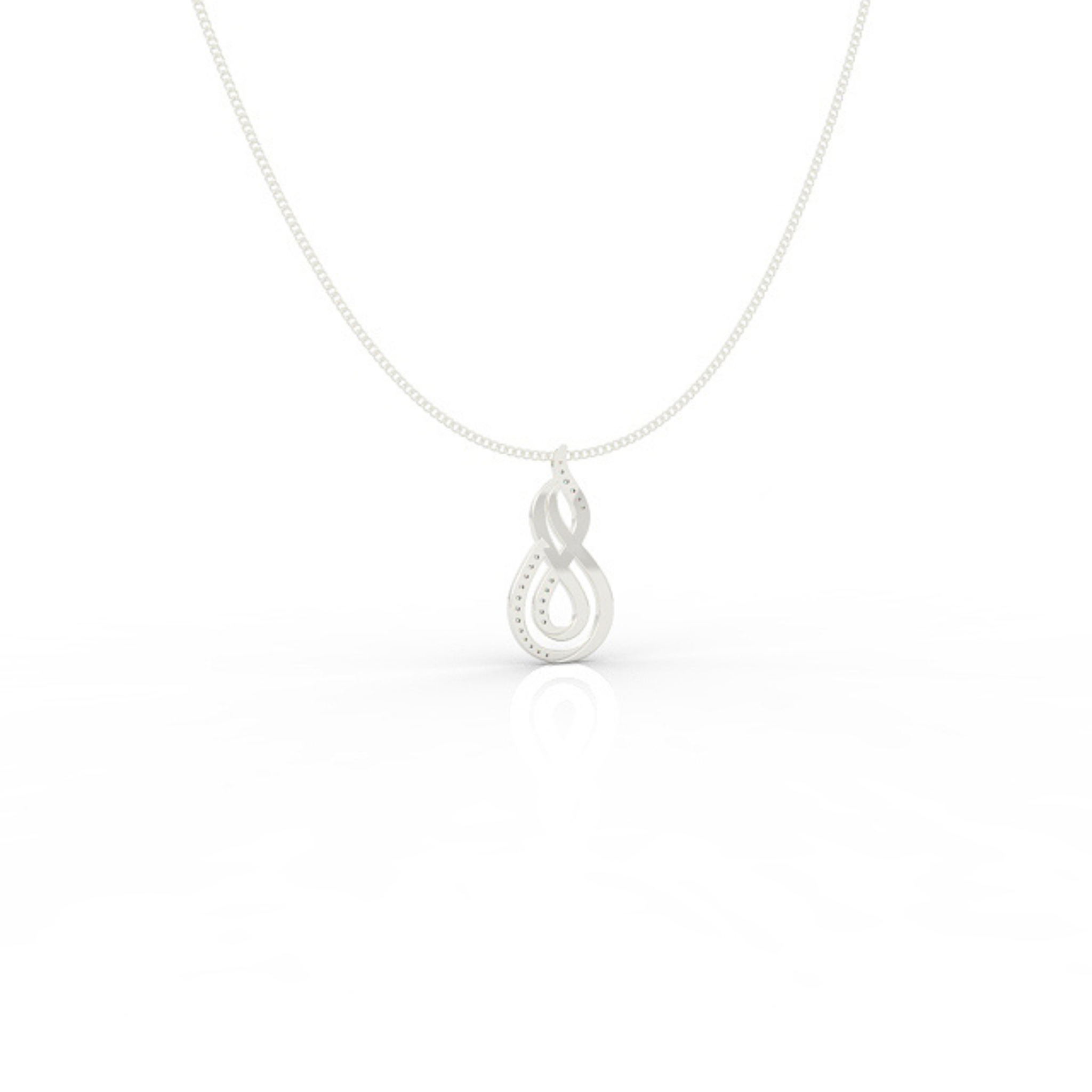Dynamic Infinity Charm Pendant With Chain- Hallmarked 925 Sterling Silver