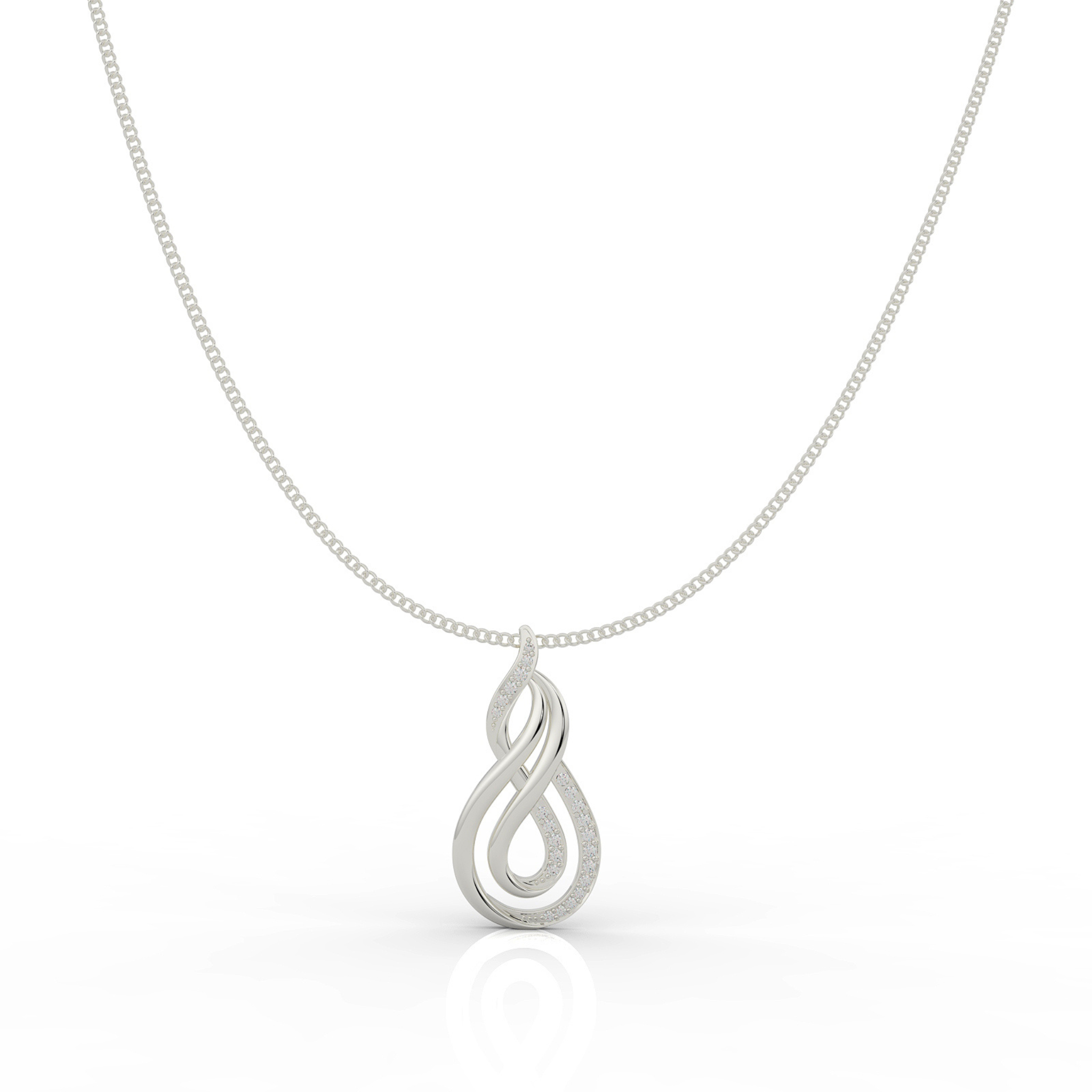 Dynamic Infinity Charm Pendant With Chain- Hallmarked 925 Sterling Silver