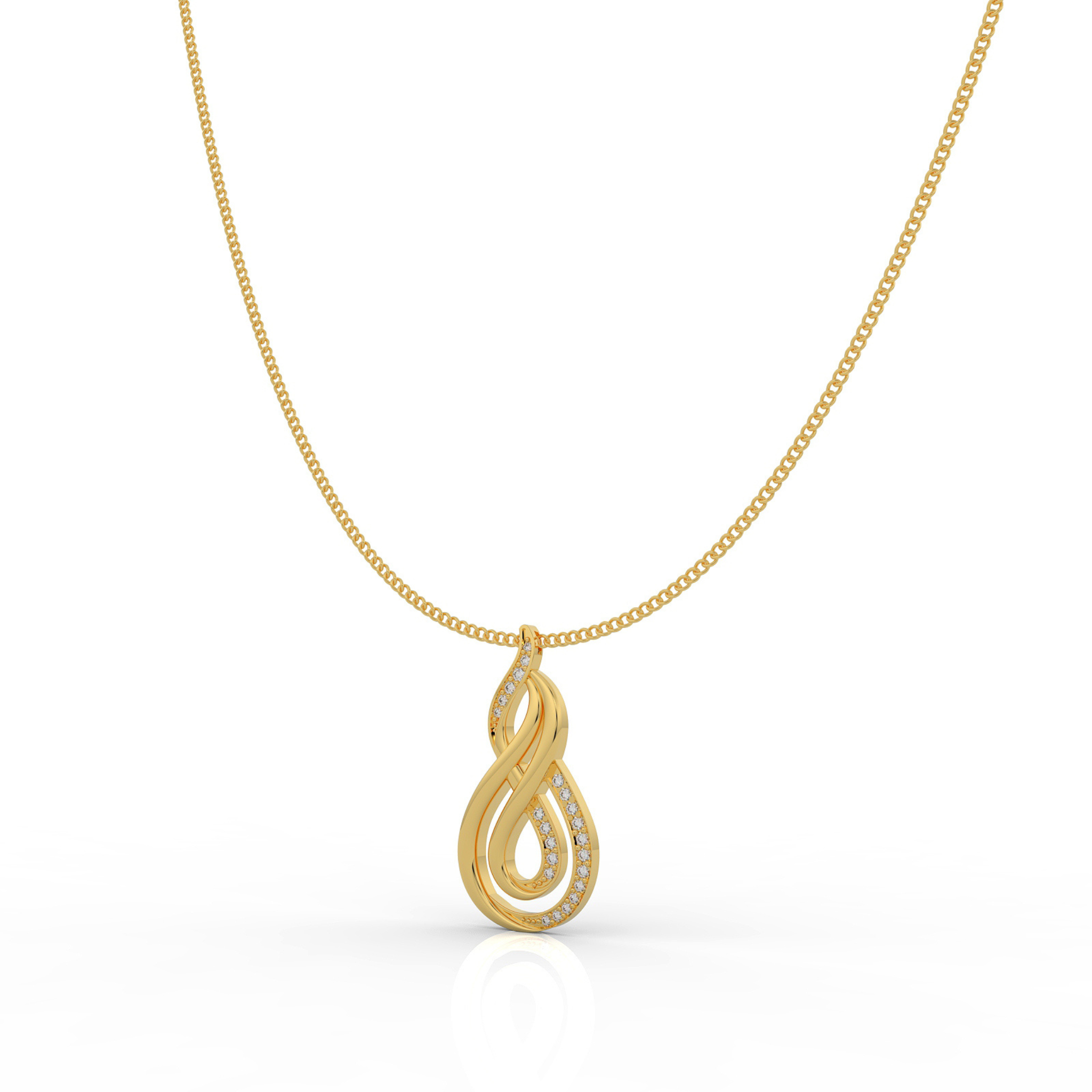 Dynamic Infinity Charm Pendant With Chain- Hallmarked 925 Sterling Silver