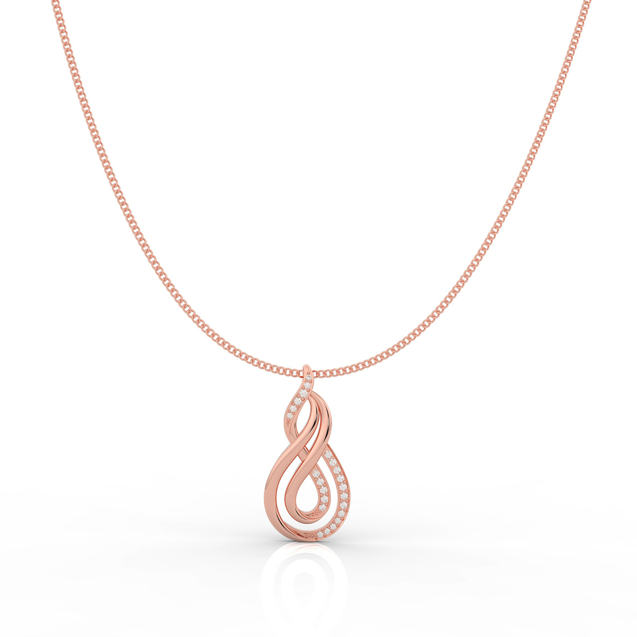 Dynamic Infinity Charm Pendant With Chain- Hallmarked 925 Sterling Silver