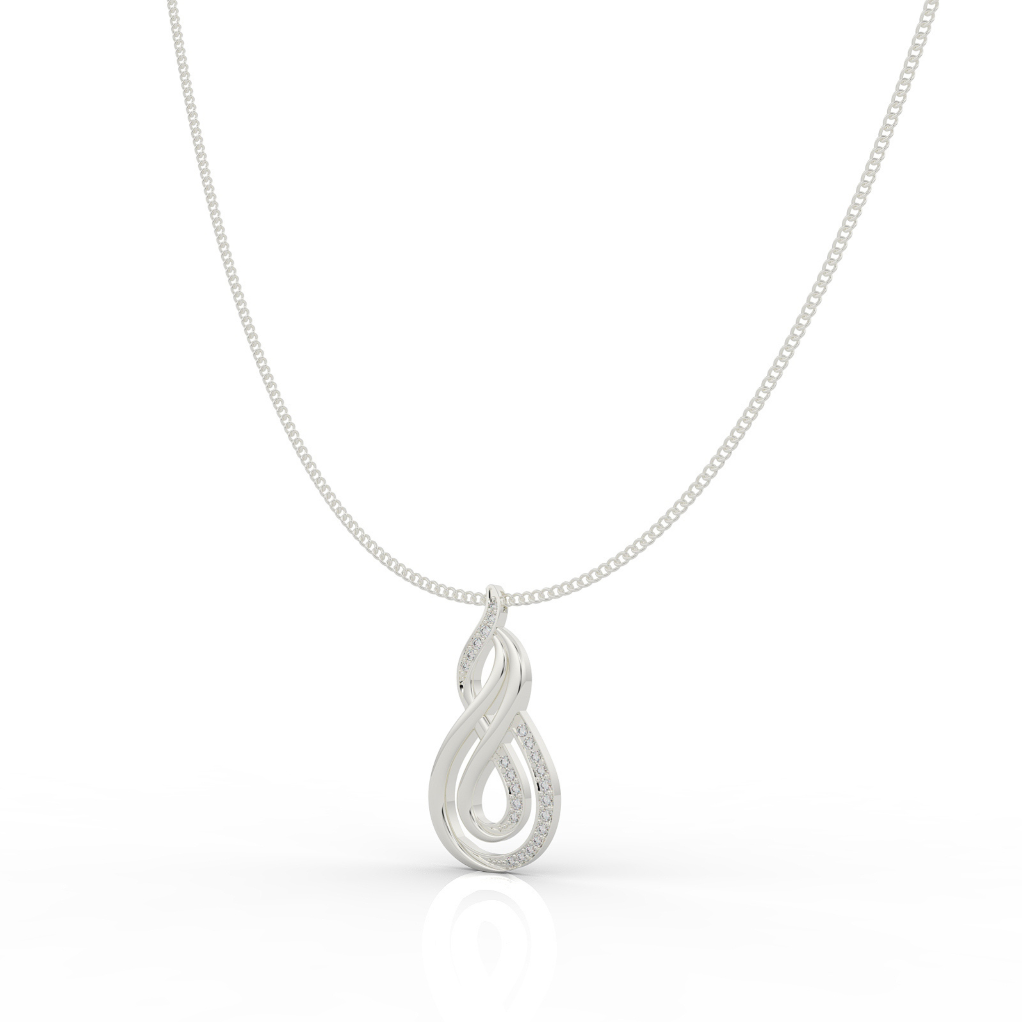 Dynamic Infinity Charm Pendant With Chain- Hallmarked 925 Sterling Silver