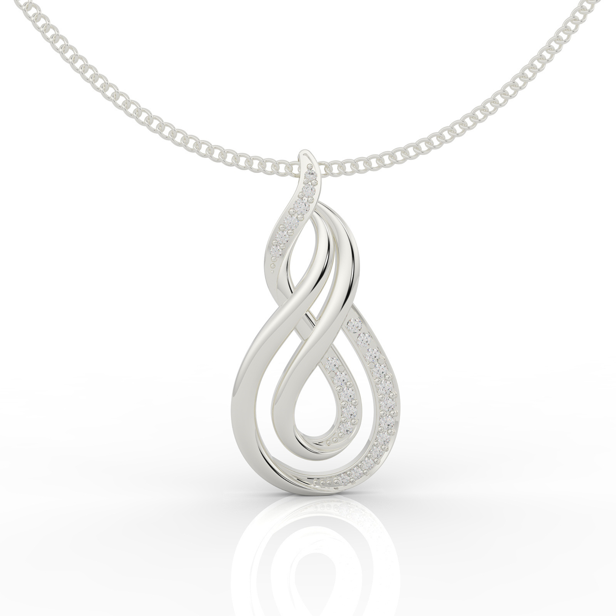 Dynamic Infinity Charm Pendant With Chain- Hallmarked 925 Sterling Silver