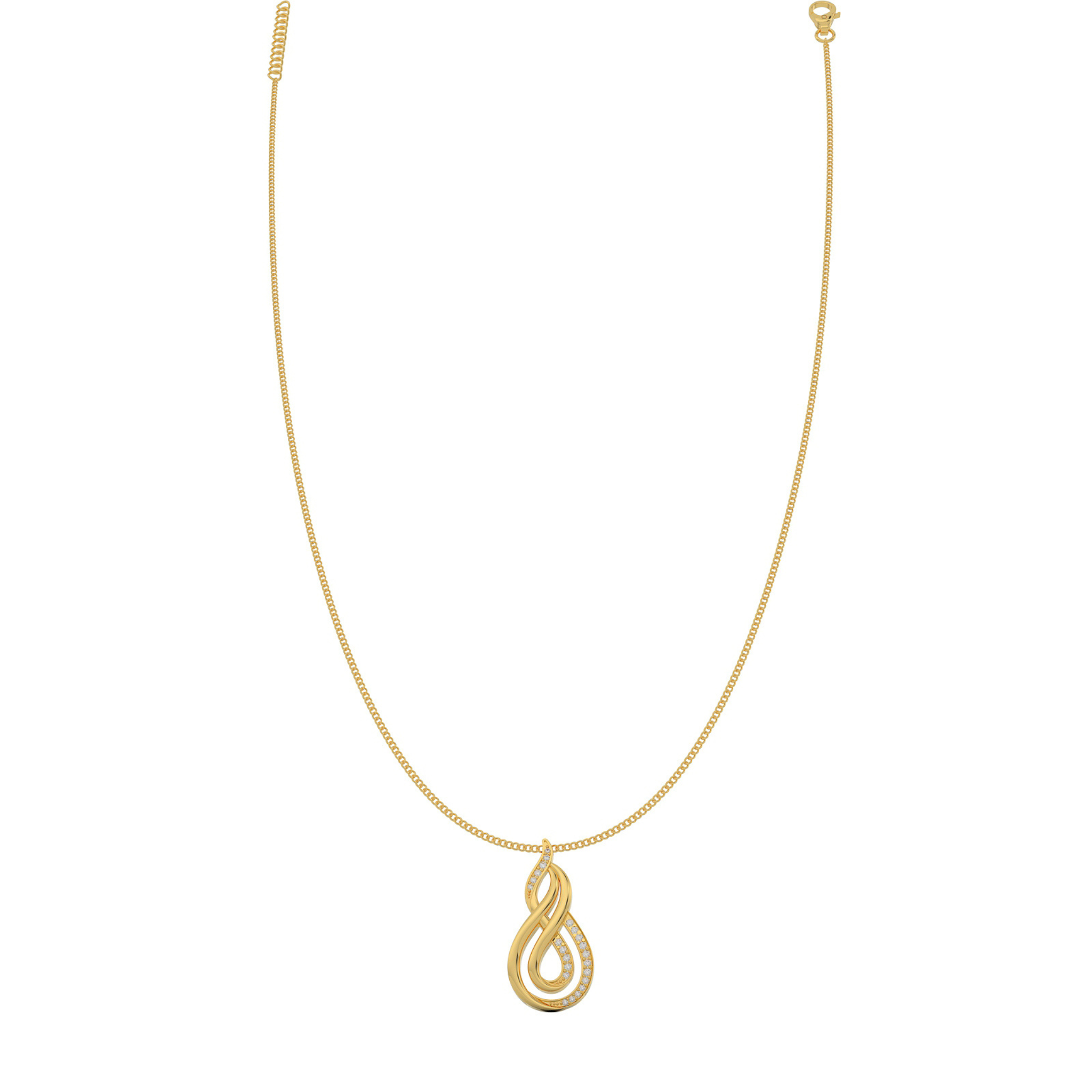 Dynamic Infinity Charm Pendant With Chain- Hallmarked 925 Sterling Silver