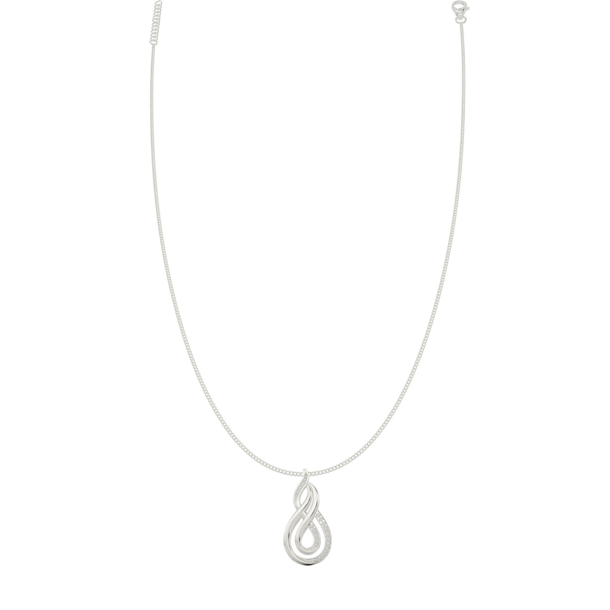 Dynamic Infinity Charm Pendant With Chain- Hallmarked 925 Sterling Silver