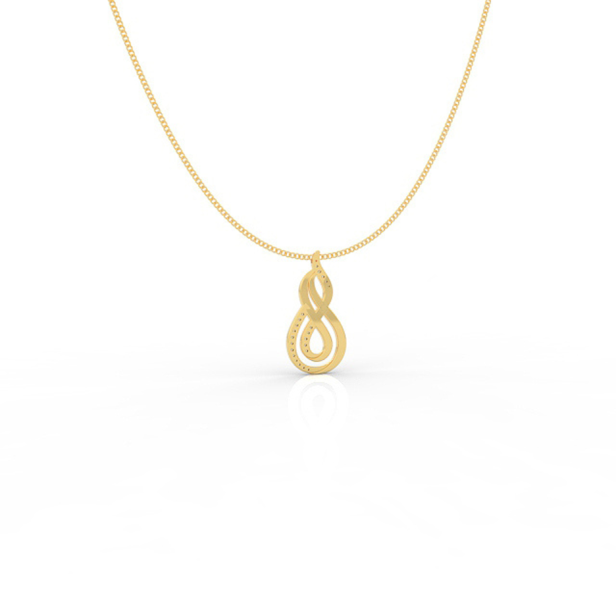 Dynamic Infinity Charm Pendant With Chain- Hallmarked 925 Sterling Silver