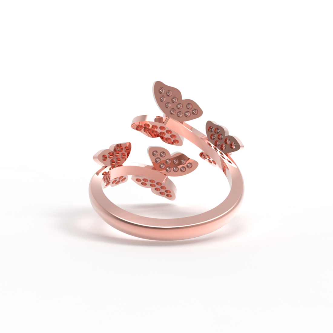 Elegant Butterfly Wrap Around Ring, Hallmarked 925 Sterling Silver