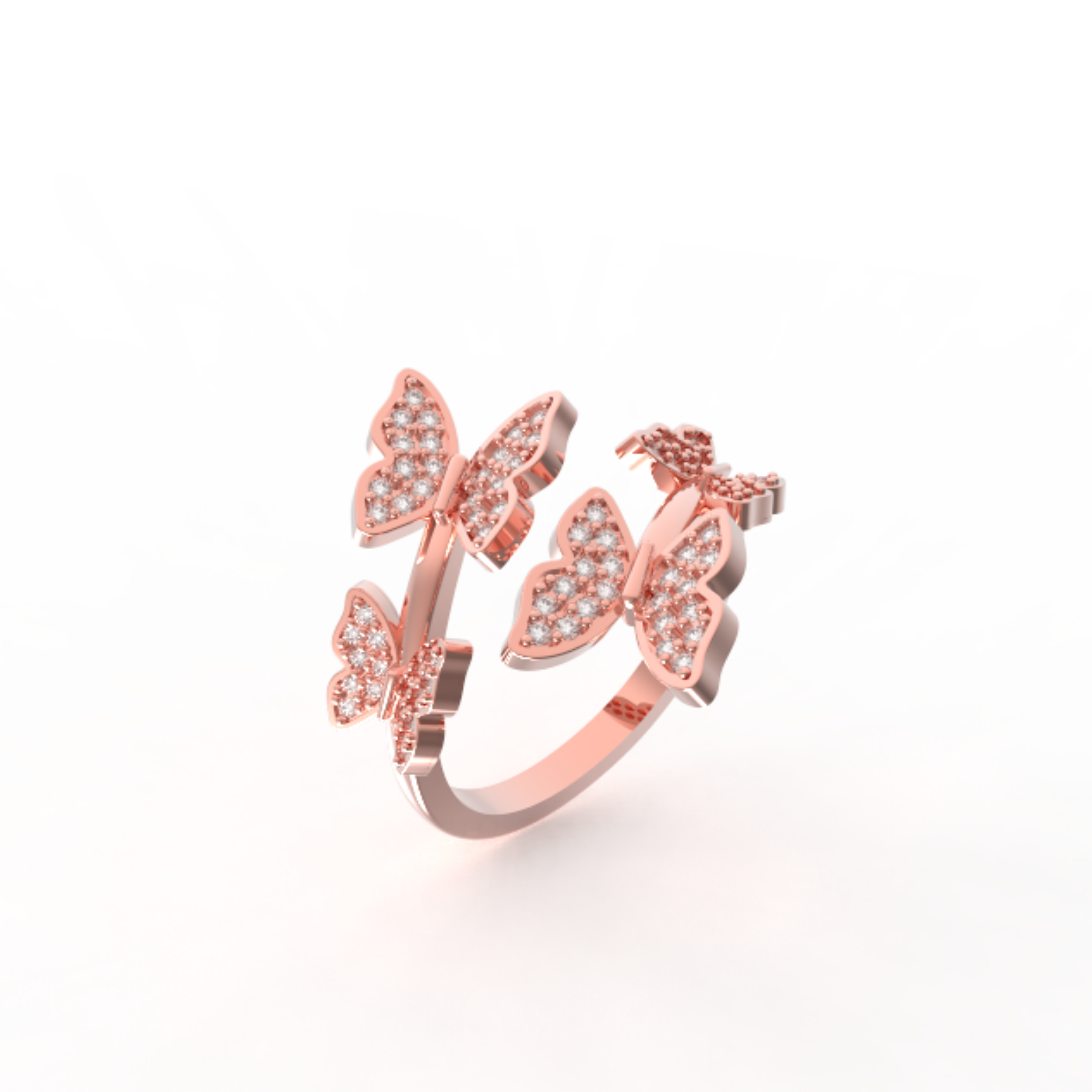 Elegant Butterfly Wrap Around Ring, Hallmarked 925 Sterling Silver