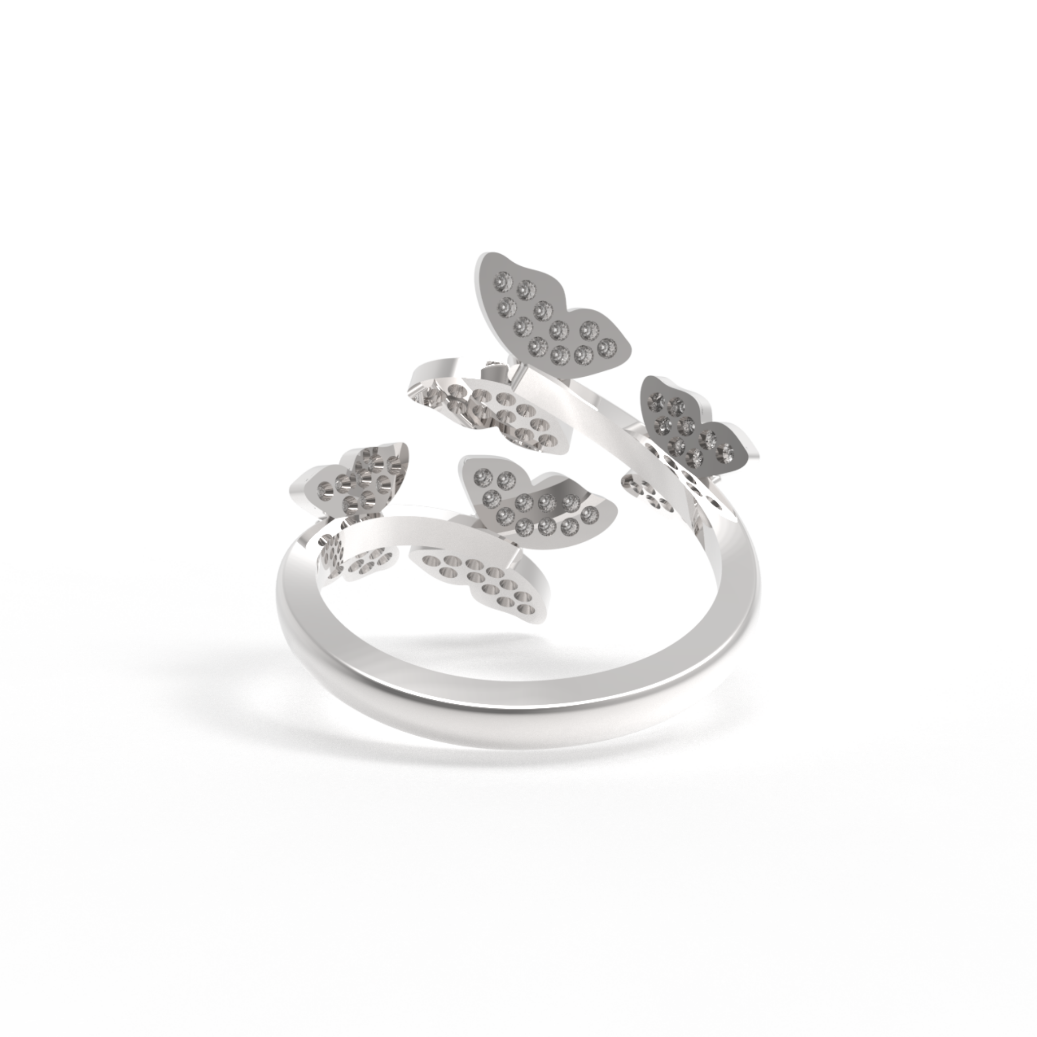 Elegant Butterfly Wrap Around Ring, Hallmarked 925 Sterling Silver