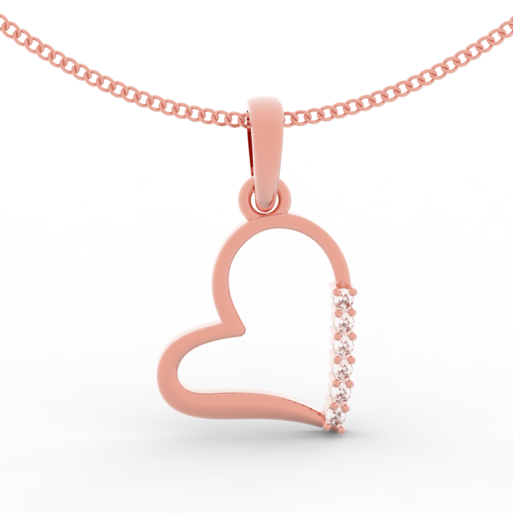 Endearing Heart Pendant With Chain, Hallmarked 925 Sterling Silver