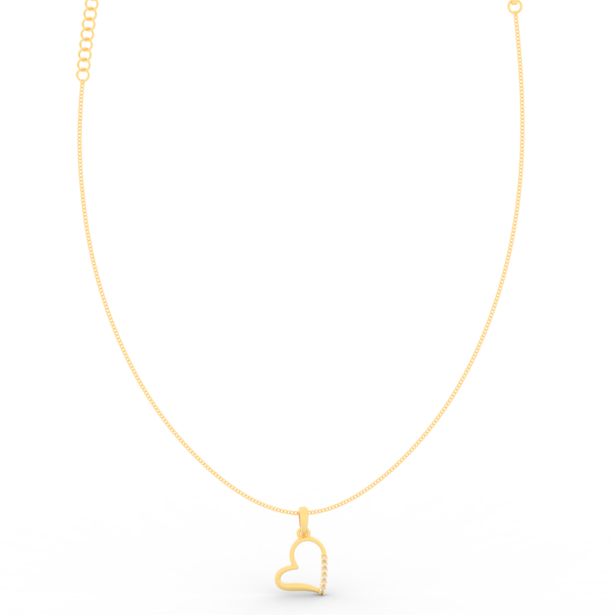 Endearing Heart Pendant With Chain, Hallmarked 925 Sterling Silver