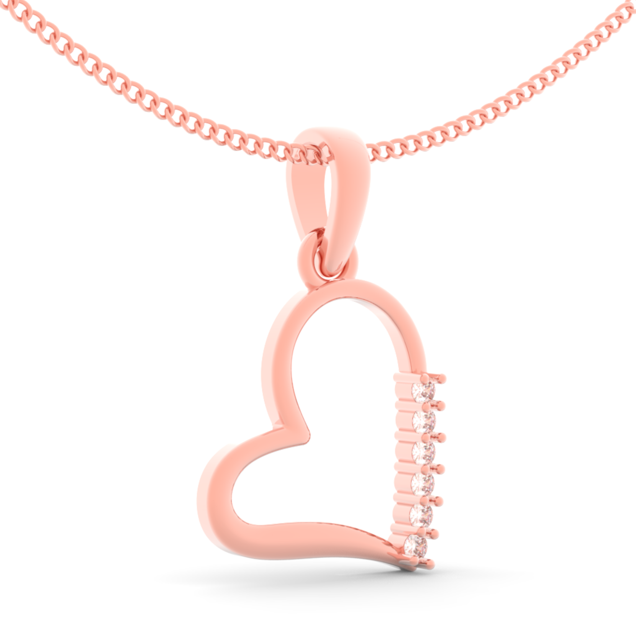 Endearing Heart Pendant With Chain, Hallmarked 925 Sterling Silver
