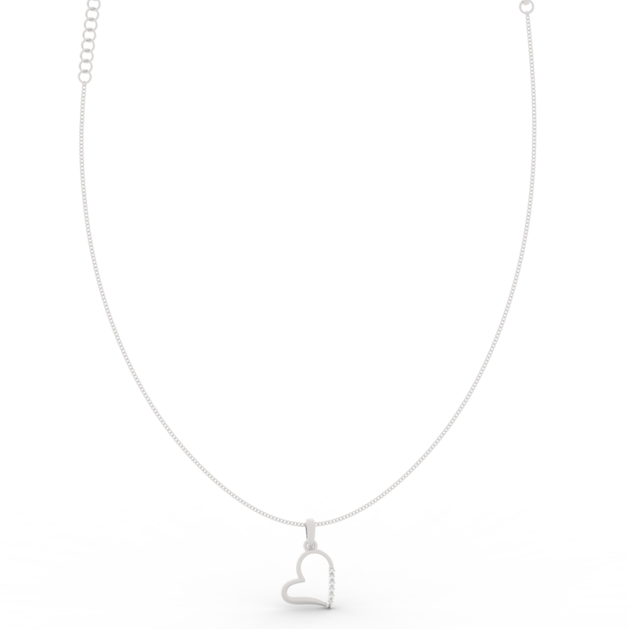 Endearing Heart Pendant With Chain, Hallmarked 925 Sterling Silver