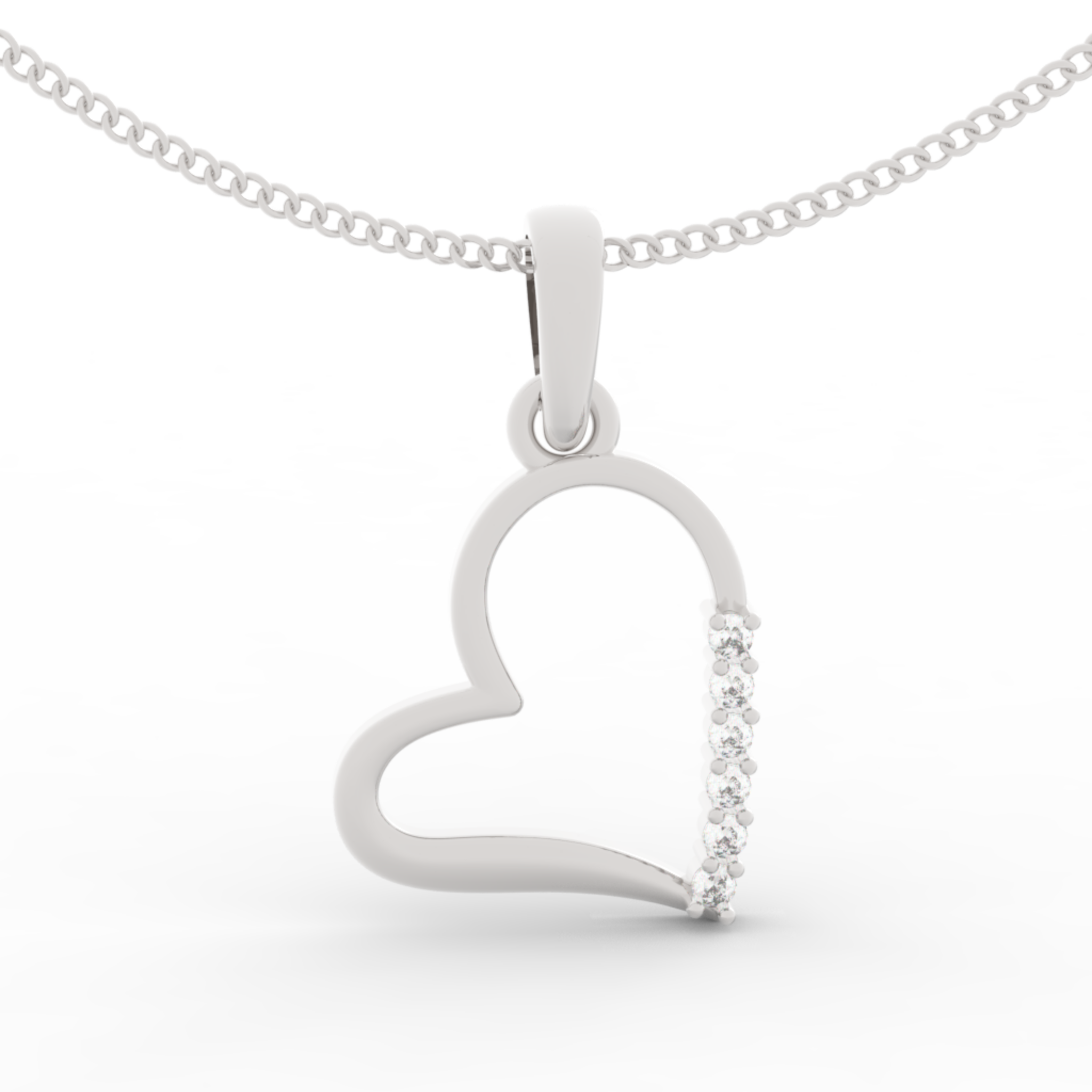 Endearing Heart Pendant With Chain, Hallmarked 925 Sterling Silver