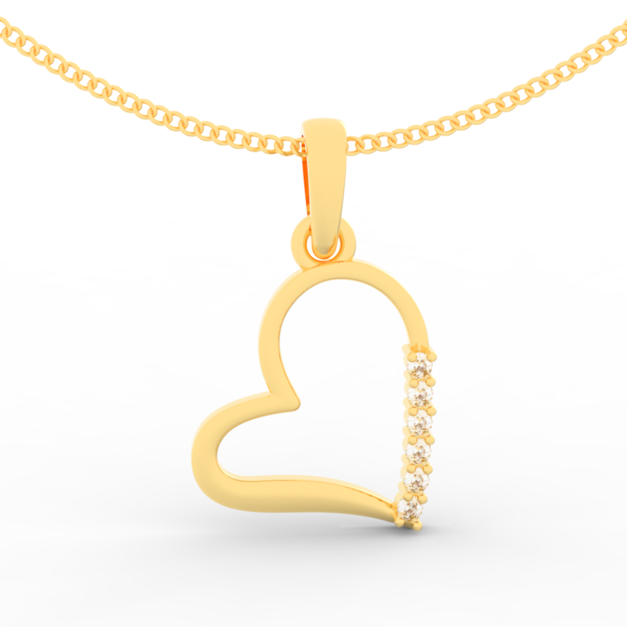 Endearing Heart Pendant With Chain, Hallmarked 925 Sterling Silver